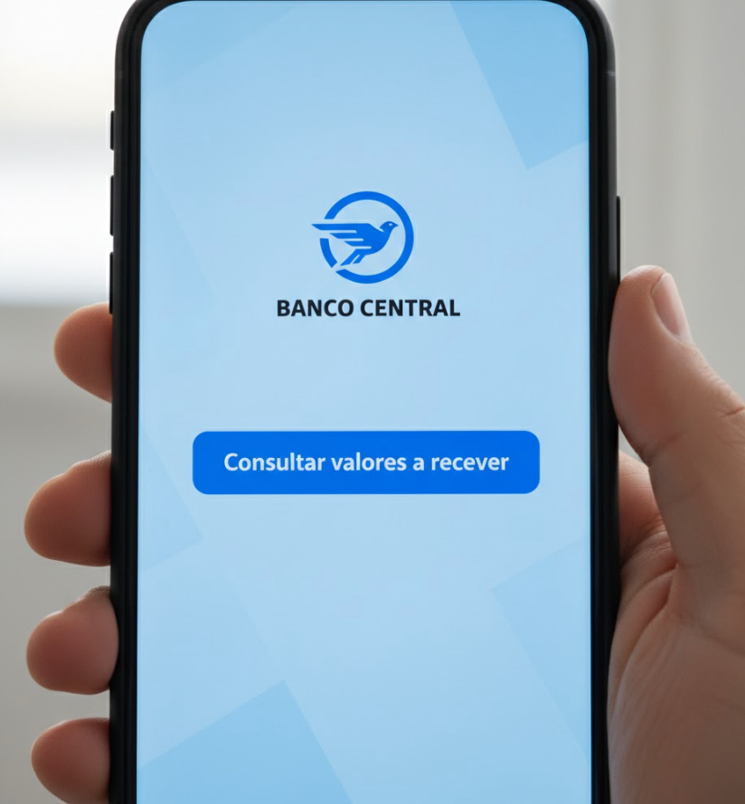 Tela inicial do Sistema de Valores a Receber do Banco Central